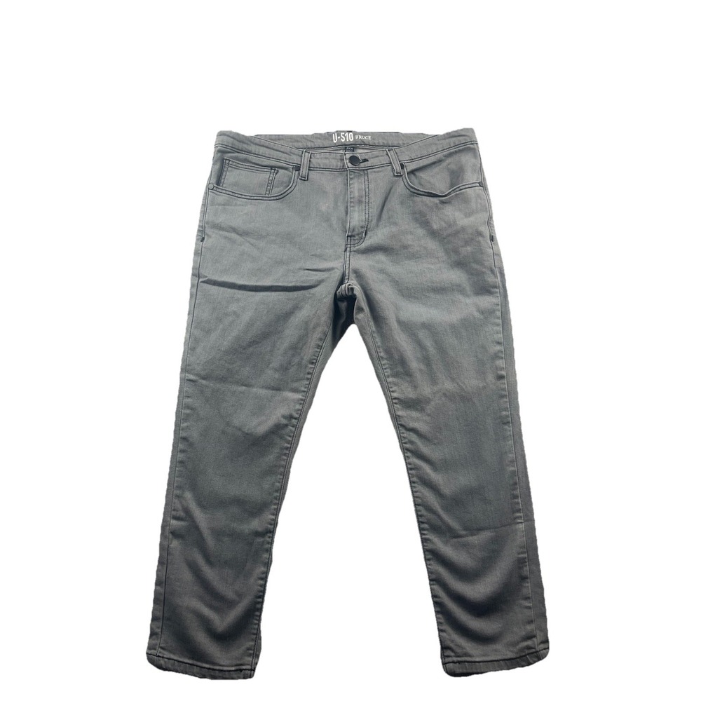 Under 510 Bruce Jeans Mens 36x25 Gray Slim Fit Stretch U-510 Casual Denim Work